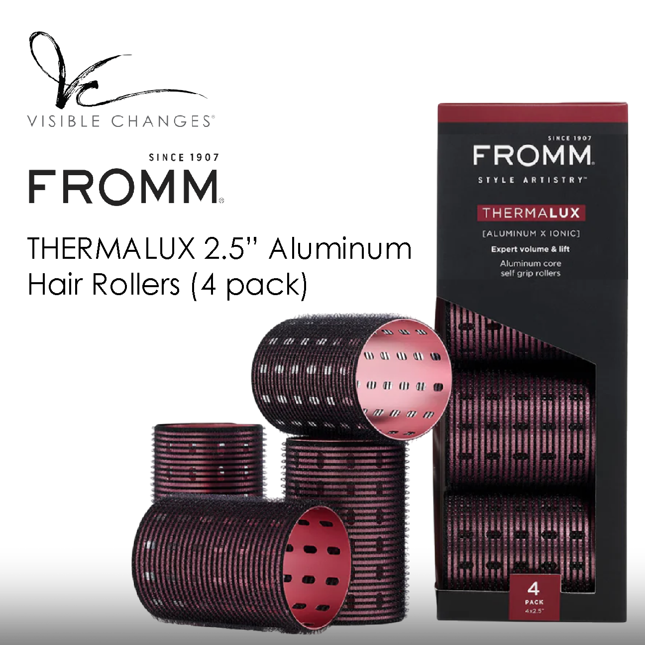 Thermalux 2.5" Aluminum Hair Rollers - 4 Pack