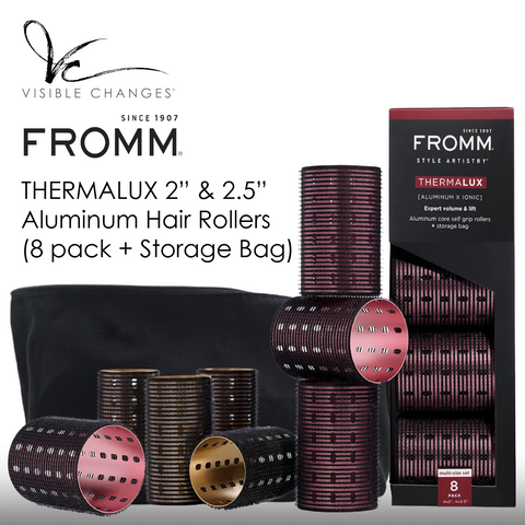 Thermalux Aluminum Hair Rollers - 8 Pack (w/bag)