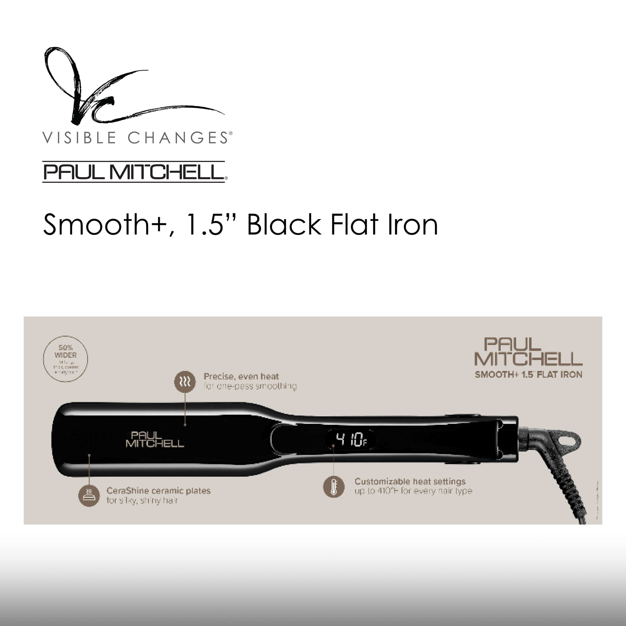 Smooth+ 1.5″ Black Flat Iron